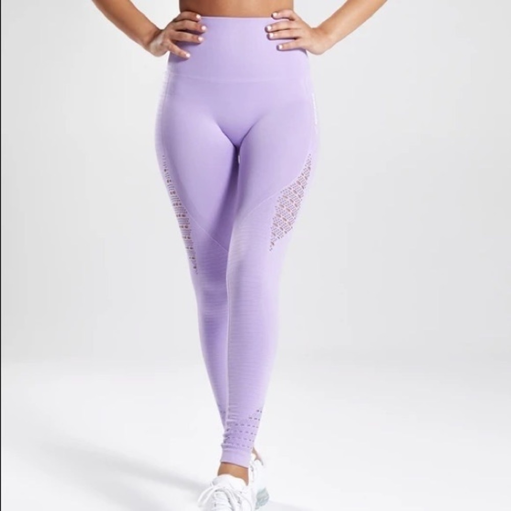 GYMSHARK Seamless Energy High Waisted Leggings - Pastel Lilac - Small